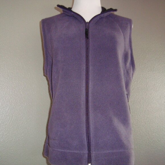 Columbia Fleece Vest Zip Front & Pockets Light Purple Size M - Picture 2 of 9